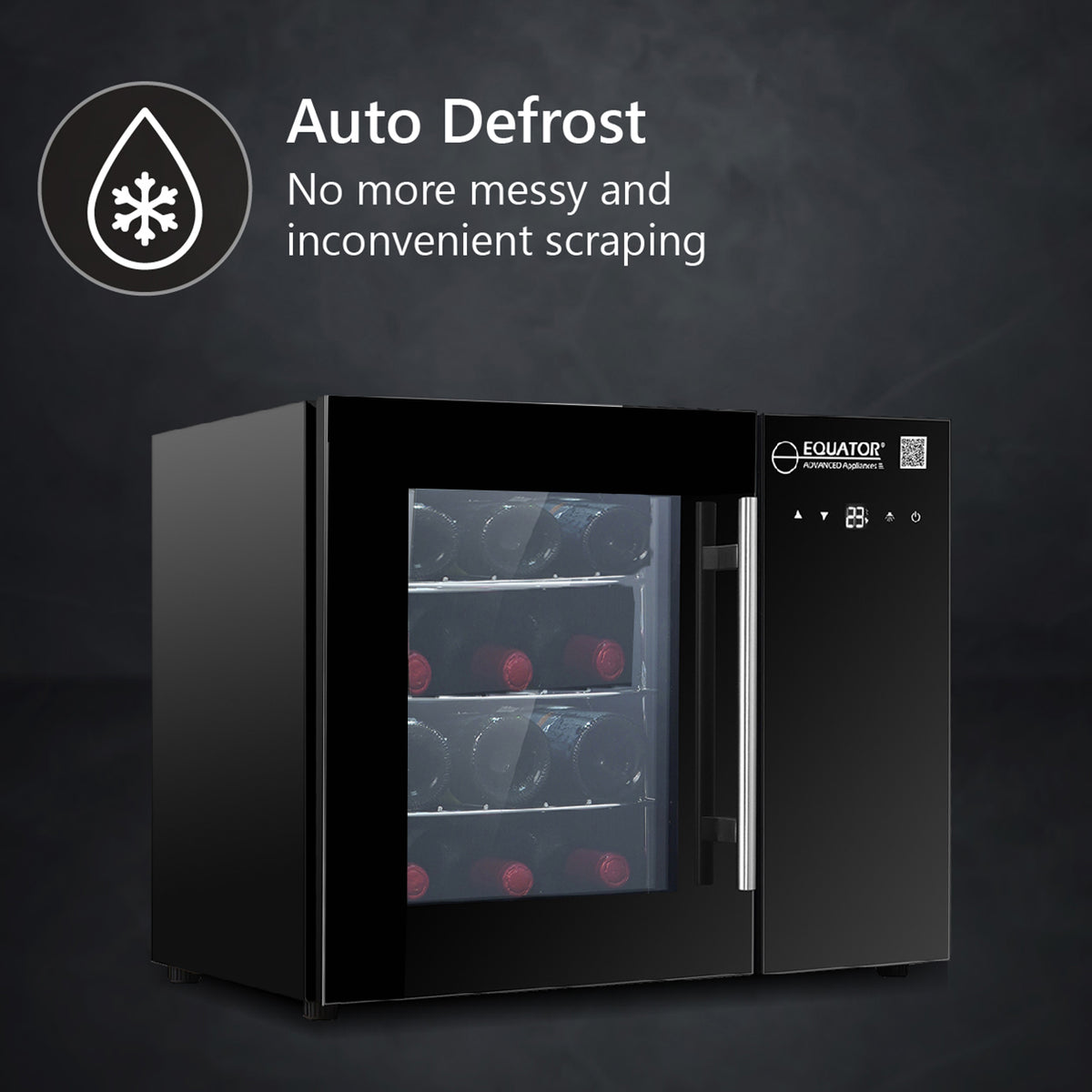 Equator 12 Bottles Countertop Wine Refrigerator Black Touch control 110V
