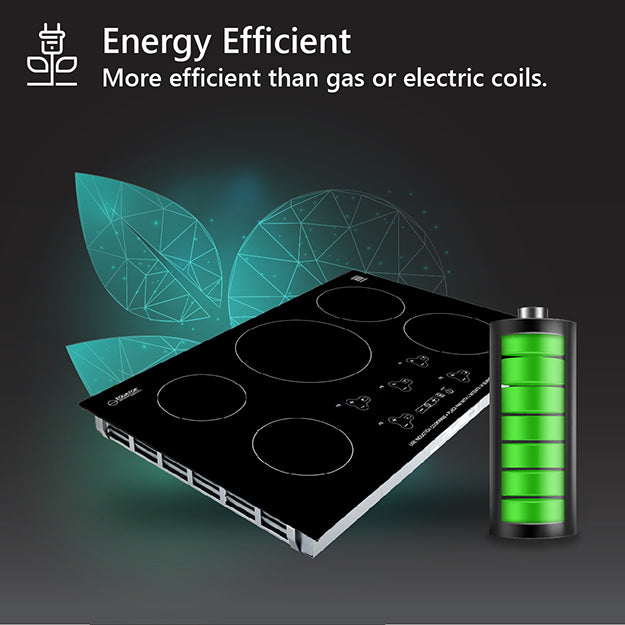 Plaque de cuisson à induction encastrable Equator 36 pouces, 5 foyers, 9 niveaux de puissance, fonction Power Boost, 220 V