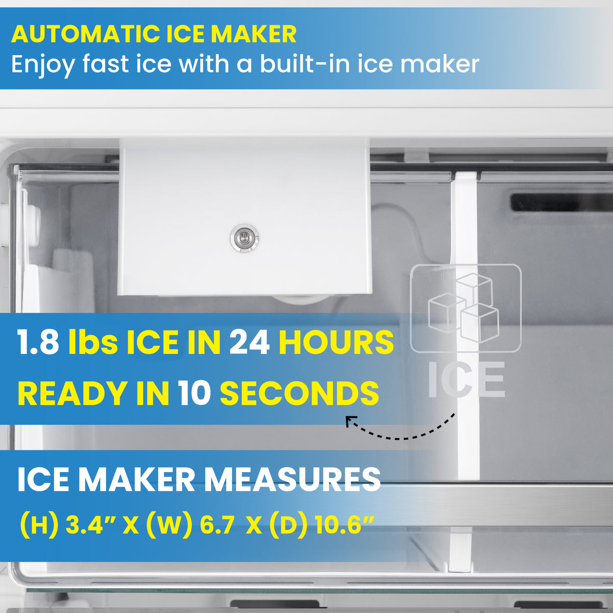 Bottom Mount Refrigerator-Freezer FACTORY INSTALLED ICE MAKER Frost Free Reversible 110V - EStar