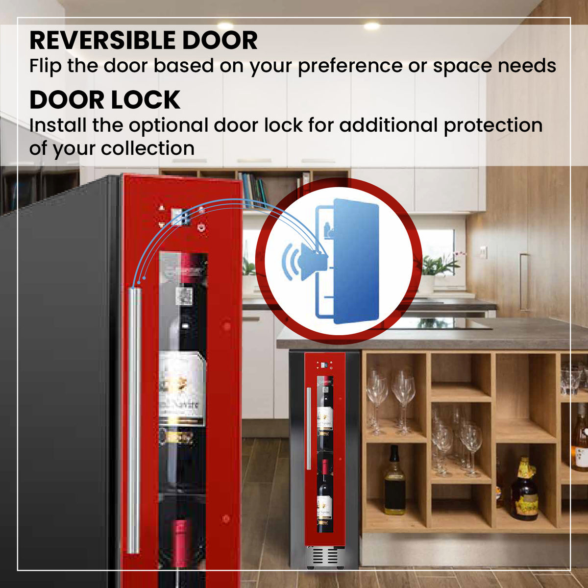 Equator 9 Bottles Wine Refrigerator 1-Zone Freestanding/Builtin 7 Color LED 110V
