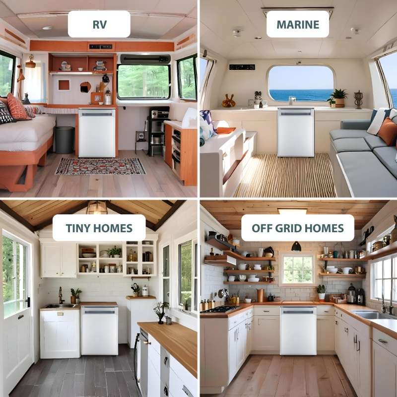 Compact RV-Marine-Offgrid Convertible Refrigerator-Freezer 1.6cf 12V 110V + AC/ DC Adapter