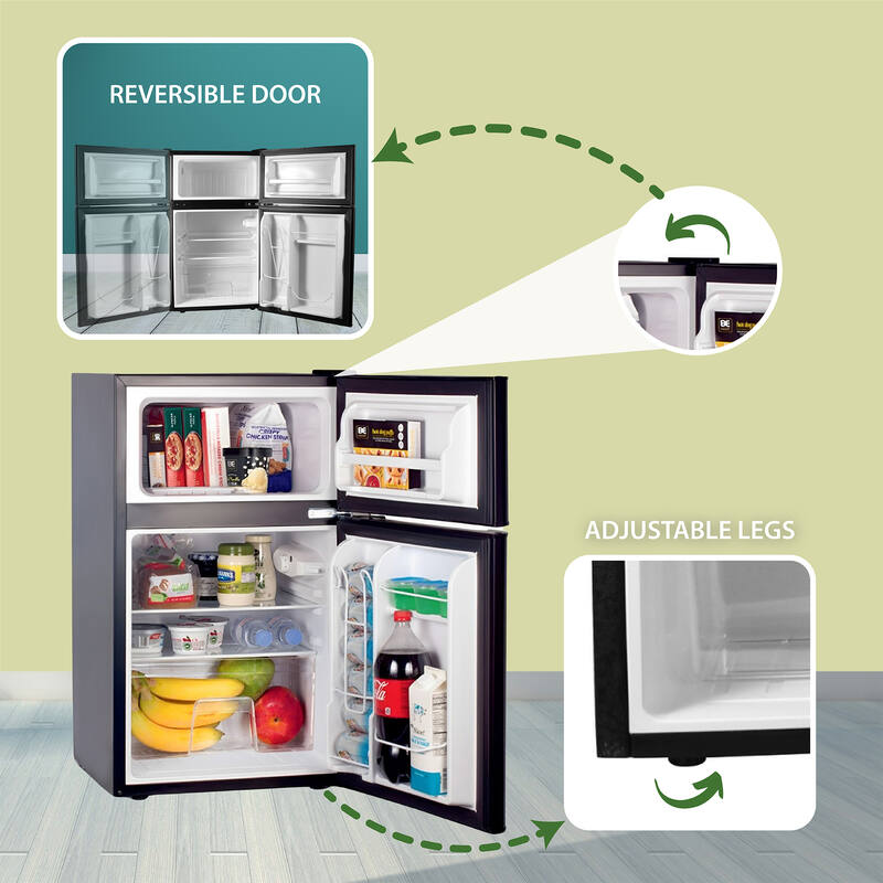Conserv 19in STAINLESS Compact 2 Door Refrigerator 4.5cf Reversible Door 110V