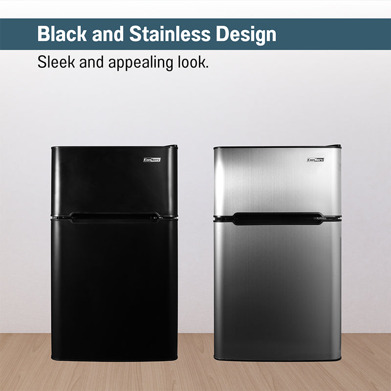 Conserv 19in STAINLESS Compact 2 Door Refrigerator 4.5cf Reversible Door 110V