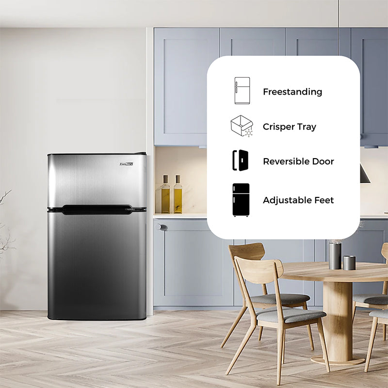 Conserv 19in STAINLESS Compact 2 Door Refrigerator 4.5cf Reversible Door 110V
