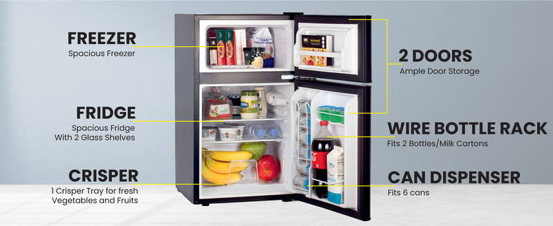 Conserv 19in STAINLESS Compact 2 Door Refrigerator 4.5cf Reversible Door 110V