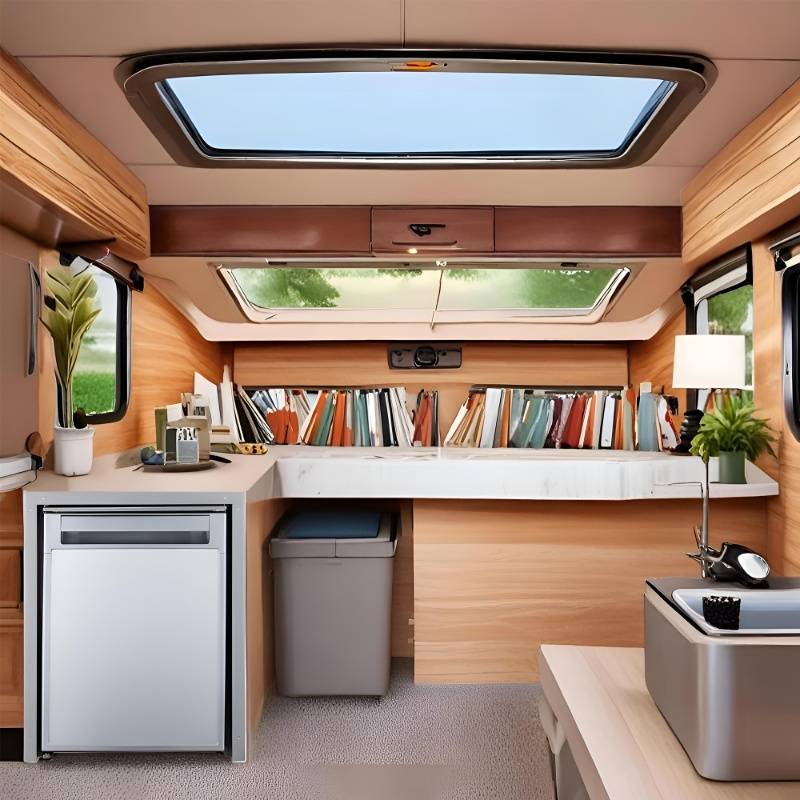 Compact RV-Marine-Offgrid Convertible Refrigerator-Freezer 1.6cf 12V 110V + AC/ DC Adapter
