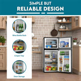 Refrigerador compacto Conserv de 19 pulgadas, color NEGRO, 2 puertas, 4.5 pies cúbicos, puerta reversible, 110V