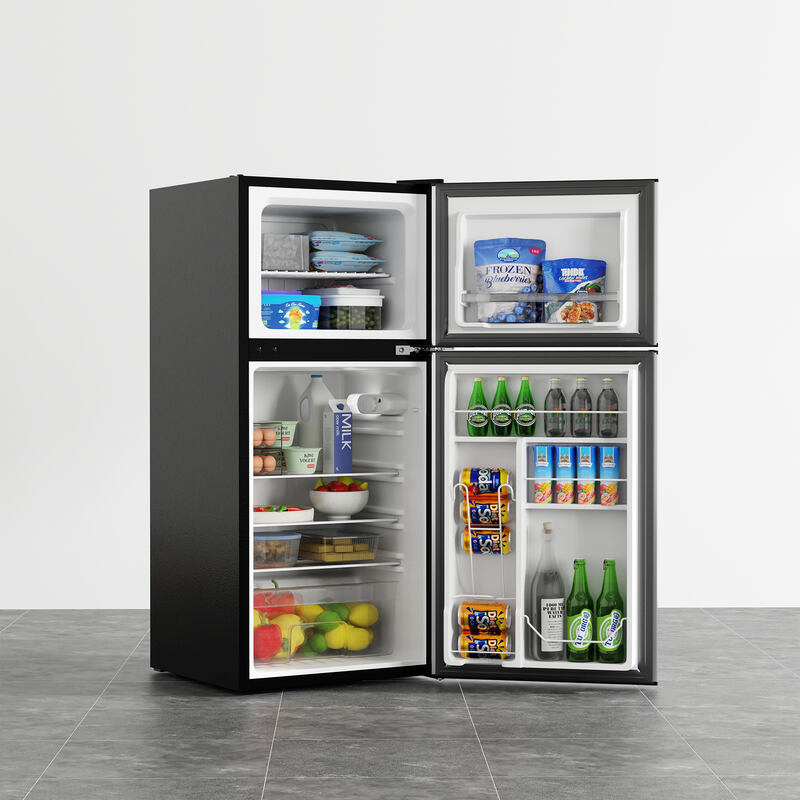 Refrigerador compacto Conserv de 19 pulgadas, color NEGRO, 2 puertas, 4.5 pies cúbicos, puerta reversible, 110V