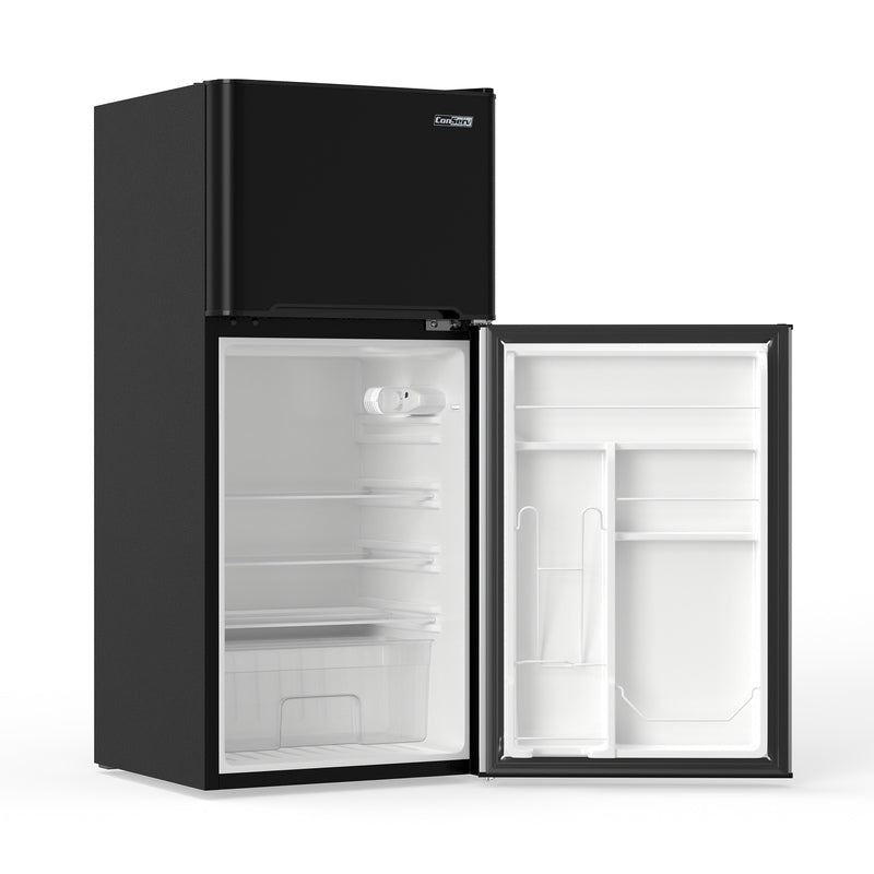 Refrigerador compacto Conserv de 19 pulgadas, color NEGRO, 2 puertas, 4.5 pies cúbicos, puerta reversible, 110V