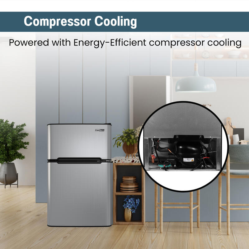Conserv 19in STAINLESS Compact 2 Door Refrigerator 4.5cf Reversible Door 110V
