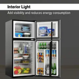 Refrigerador compacto Conserv de 19 pulgadas, color NEGRO, 2 puertas, 4.5 pies cúbicos, puerta reversible, 110V