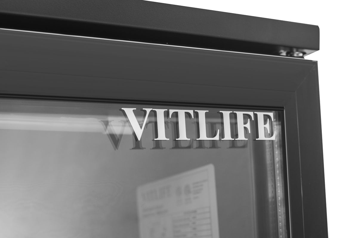 Equator-Vitlife  Back Bar Cooler with 2 Glass Doors Under Counter Beverage Refrigerator with LED,7.5 Cu.Ft.