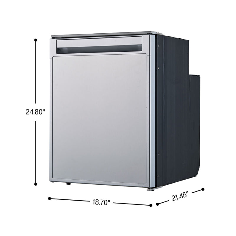 12V/DC Mini-Fridge Freezer 2.8cf Silver for RV BOAT OFF-GRID