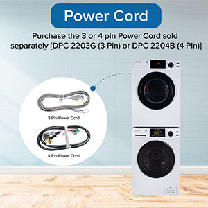 LAVADORA APILABLE ESTÁNDAR EW 835 18 lbs 1.9 pies cúbicos 110V + SECADORA VENTILADA CON SENSOR ED 880 4 pies cúbicos 220V