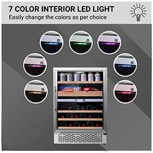 Equator Luxury Hybrid Dual Zone Gourmet Center 43 Bottles+Cans+Fine Foods 110V