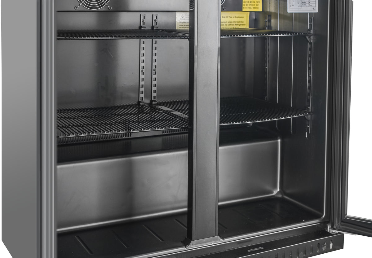 Equator-Vitlife  Back Bar Cooler with 2 Glass Doors Under Counter Beverage Refrigerator with LED,7.5 Cu.Ft.