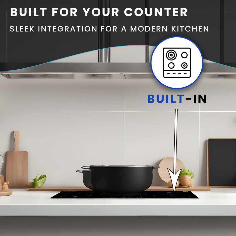 Table de cuisson électrique hybride CÉRAMIQUE-INDUCTION 5 foyers de 36 pouces 220V Equator