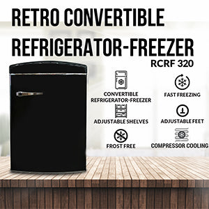 Minirefrigerador retro Conserv de 3.2 pies cúbicos, congelador convertible, sin escarcha, 110 V