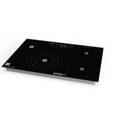 Placa de cocina híbrida eléctrica Equator de 30” – 4 quemadores (2 de inducción + 2 de cerámica), 9 niveles de potencia, 220V