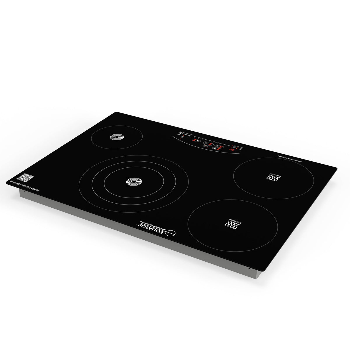 Placa de cocina híbrida eléctrica Equator de 30” – 4 quemadores (2 de inducción + 2 de cerámica), 9 niveles de potencia, 220V