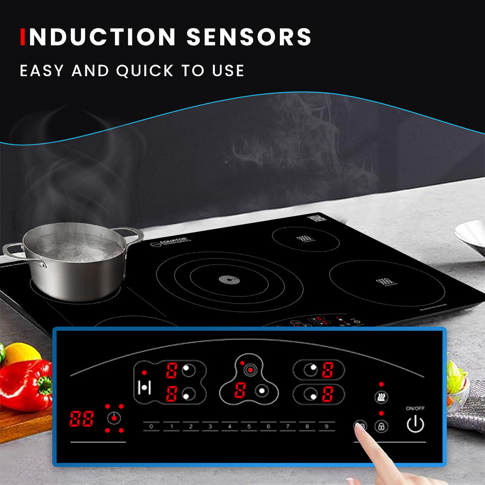 Table de cuisson électrique hybride CÉRAMIQUE-INDUCTION 5 foyers de 36 pouces 220V Equator