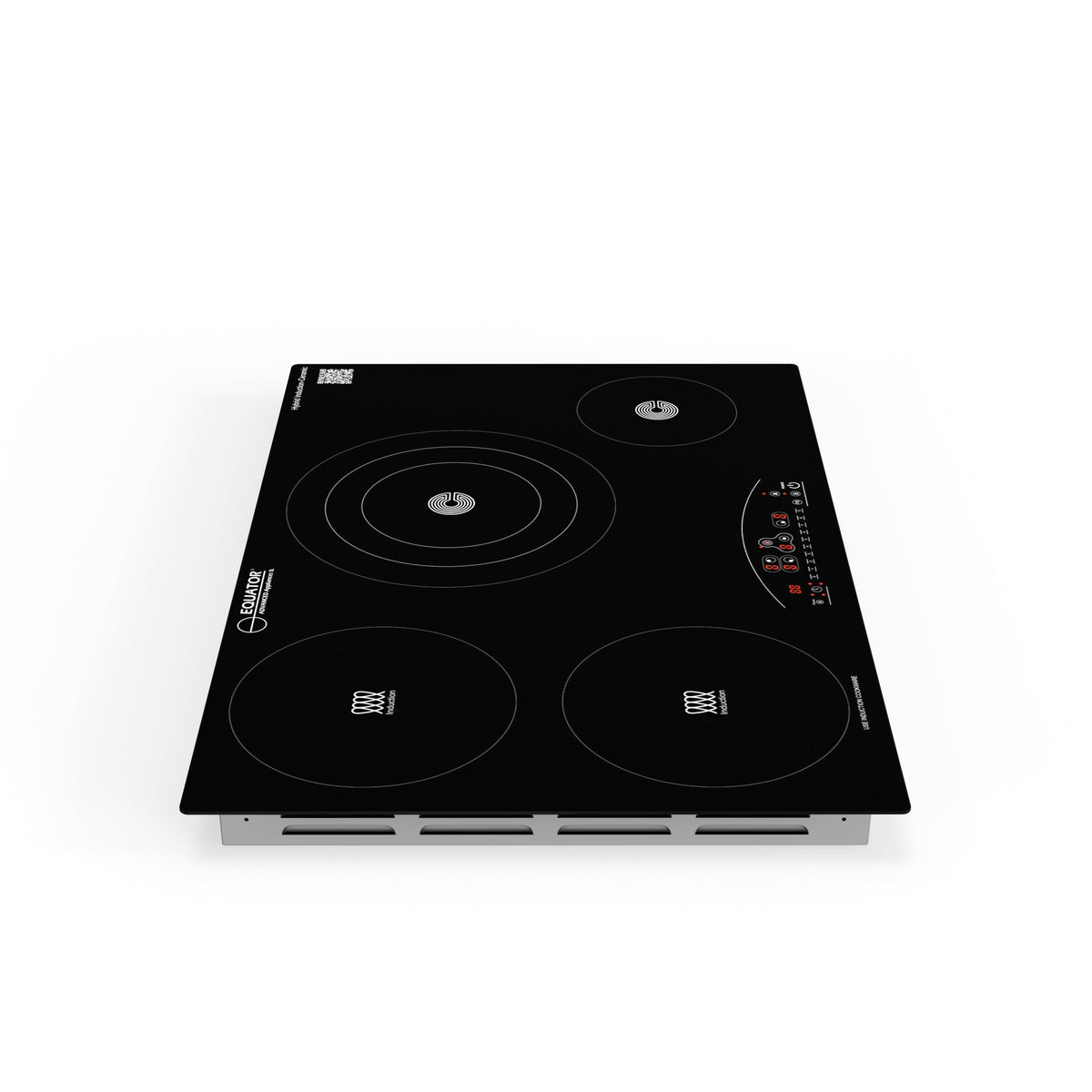 Placa de cocina híbrida eléctrica Equator de 30” – 4 quemadores (2 de inducción + 2 de cerámica), 9 niveles de potencia, 220V