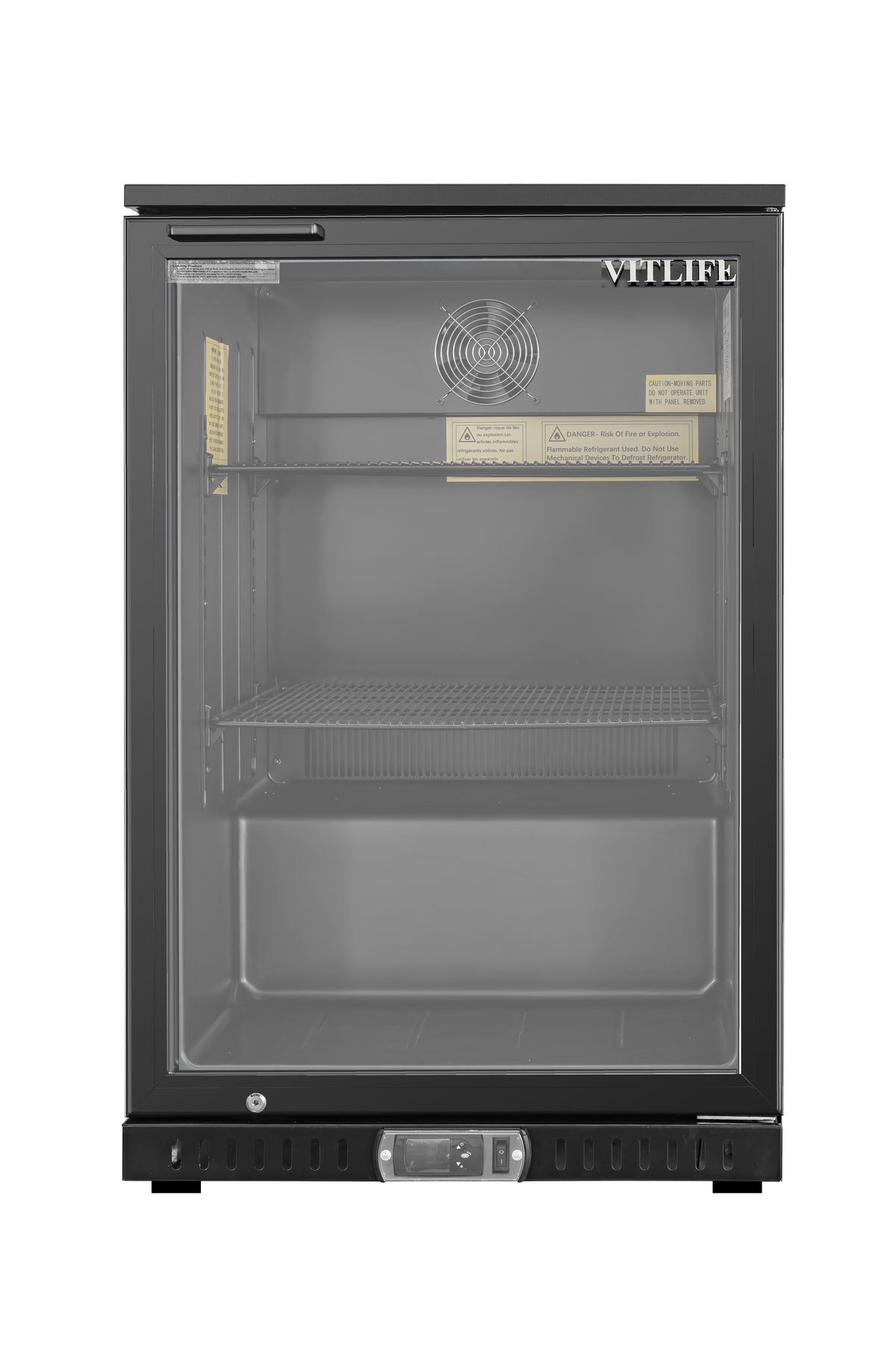 Equator-Vitlife Back Bar Cooler with Glass Doors Under counter Beverage Refrigerator with LED, 4.7 Cu.Ft.