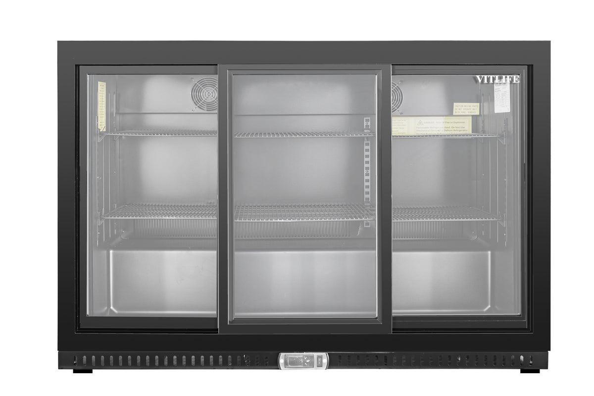Equator-Vitlife Back Bar Cooler with 3 Sliding Glass Doors 11.6 Cu Ft 53 Wide
