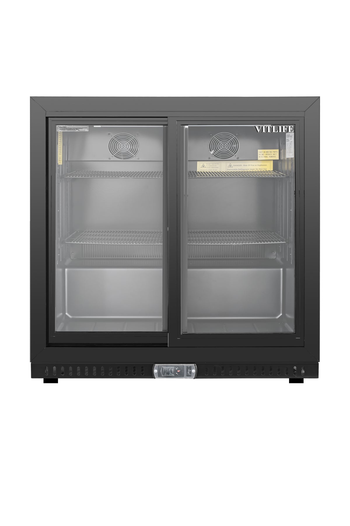 Equator-Vitlife Back Bar Cooler with 2 Sliding Glass Doors Under counter Beverage Refrigerator with LED,7.5 Cu.Ft.