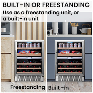 Equator Luxury Hybrid Dual Zone Gourmet Center 43 Bottles+Cans+Fine Foods 110V