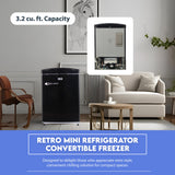 Minirefrigerador retro Conserv de 3.2 pies cúbicos, congelador convertible, sin escarcha, 110 V