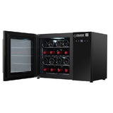 Refrigerador de vinos para encimera Equator de 16 botellas, negro, control táctil, 110V
