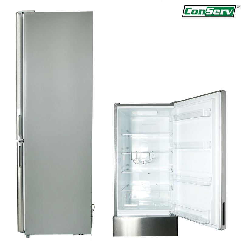 Conserv 11cf Bottom Freezer Refrigerator 24in w/ WINE RACK Stainless 110V