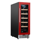 Refrigerador de vinos Equator para 18 botellas, negro, independiente/integrable, LED de 7 colores