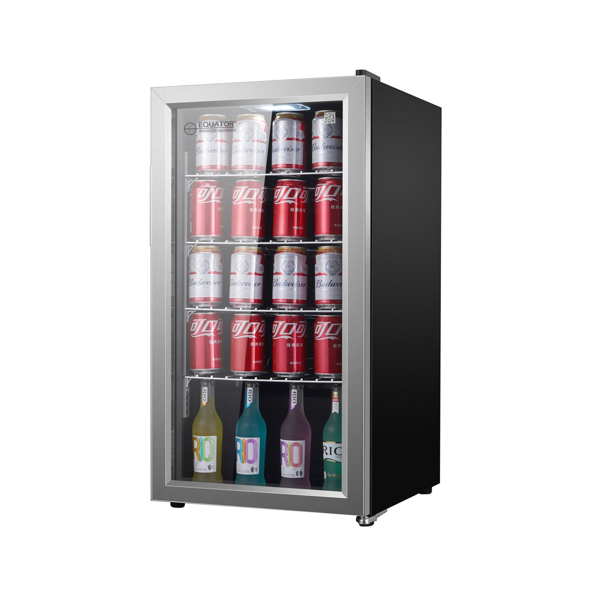 Refrigerador de bebidas Equator SLIM de 18 pulgadas, independiente, 3.2 pies cúbicos, 117 latas, 110V