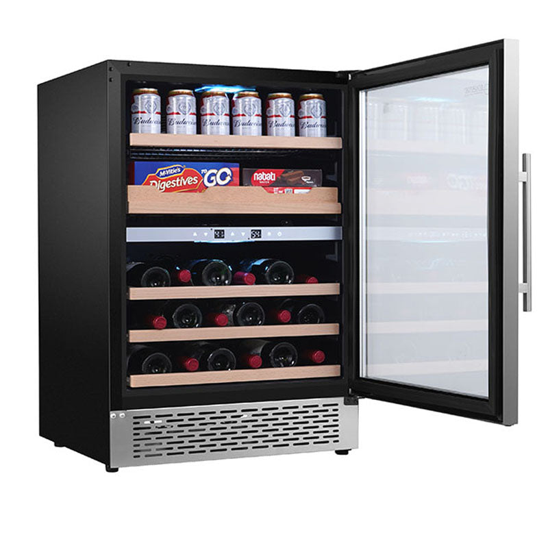 Equator Luxury Hybrid Dual Zone Gourmet Center 43 Bottles+Cans+Fine Foods 110V