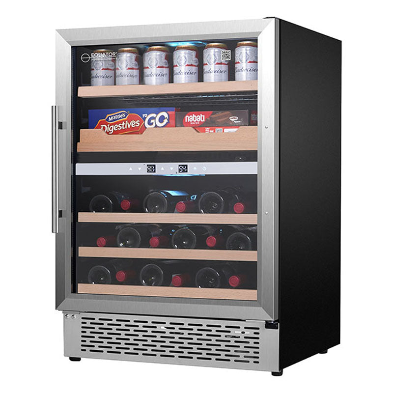Equator Luxury Hybrid Dual Zone Gourmet Center 43 Bottles+Cans+Fine Foods 110V