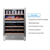 Equator Luxury Hybrid Dual Zone Gourmet Center 43 Bottles+Cans+Fine Foods 110V
