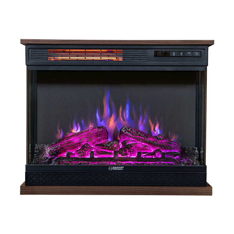 Chimenea portátil independiente Equator de 26 pulgadas, solo calor o LED de 7 colores, control remoto, 110V