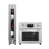 Equator 0.93 Cu. Ft Stainless 5-in-1 Air Fryer + 9-Bottle Wine Refrigerator Cooking Bundle