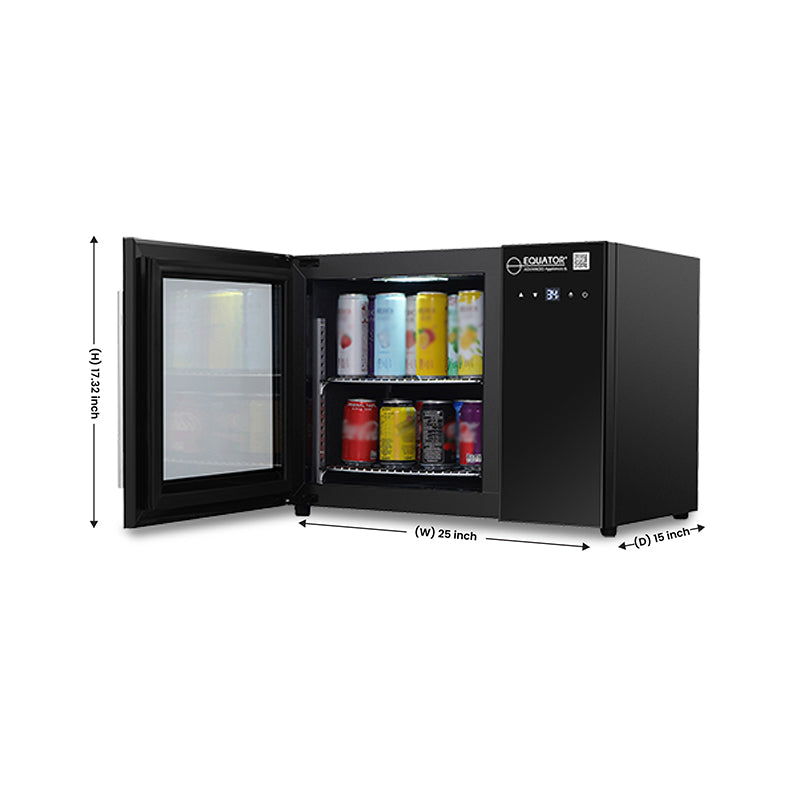 Refrigerador de bebidas de mostrador Equator de 25 pulgadas, 40 latas, control táctil, 110V