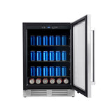 REFRIGERADOR DE BEBIDAS Equator de 24 pulgadas, empotrable/independiente, acero inoxidable, capacidad para 108 latas + 6 botellas, 4.76 pies cúbicos, 110V