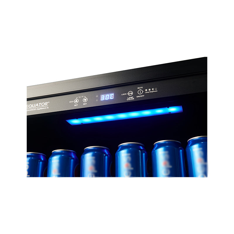 REFRIGERADOR DE BEBIDAS Equator de 24 pulgadas, empotrable/independiente, acero inoxidable, capacidad para 108 latas + 6 botellas, 4.76 pies cúbicos, 110V