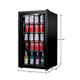Refrigerador de bebidas Equator SLIM de 18 pulgadas, independiente, 3.2 pies cúbicos, 117 latas, 110V