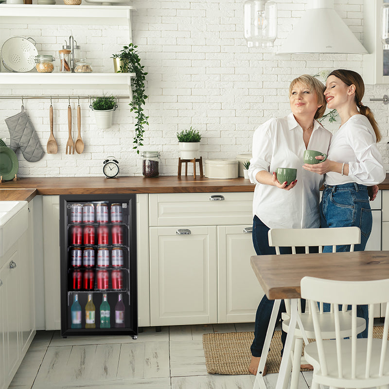 Refrigerador de bebidas Equator SLIM de 18 pulgadas, independiente, 3.2 pies cúbicos, 117 latas, 110V
