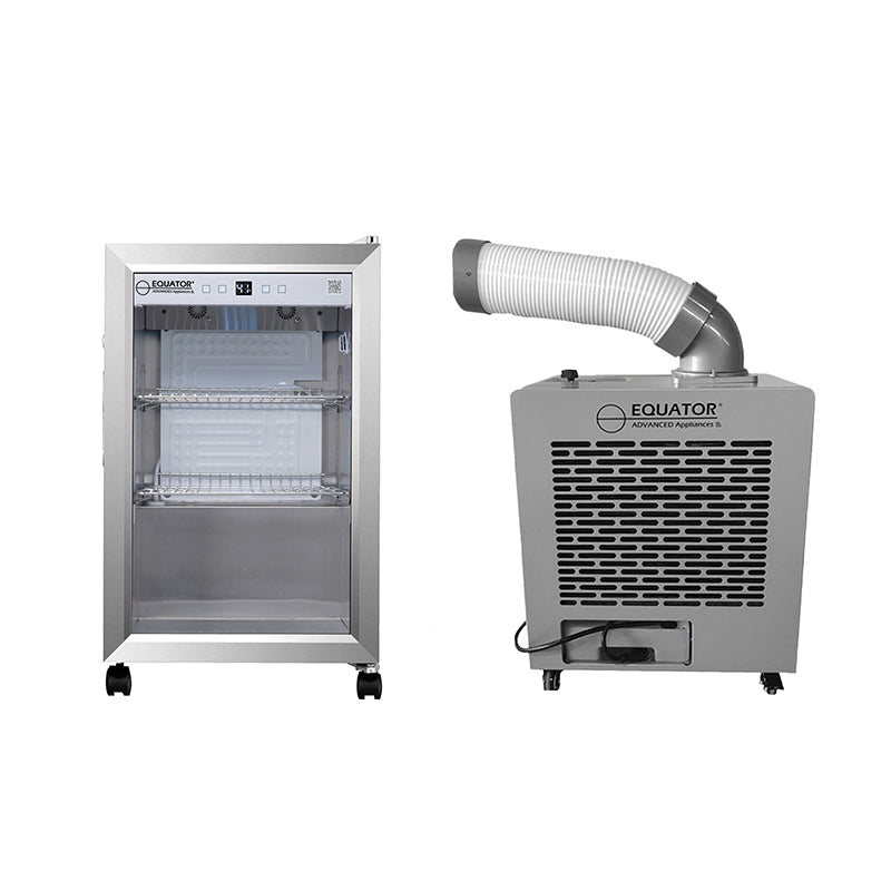 Paquete de aire acondicionado para exteriores + refrigerador No Frost con luces LED de 7 colores Equator