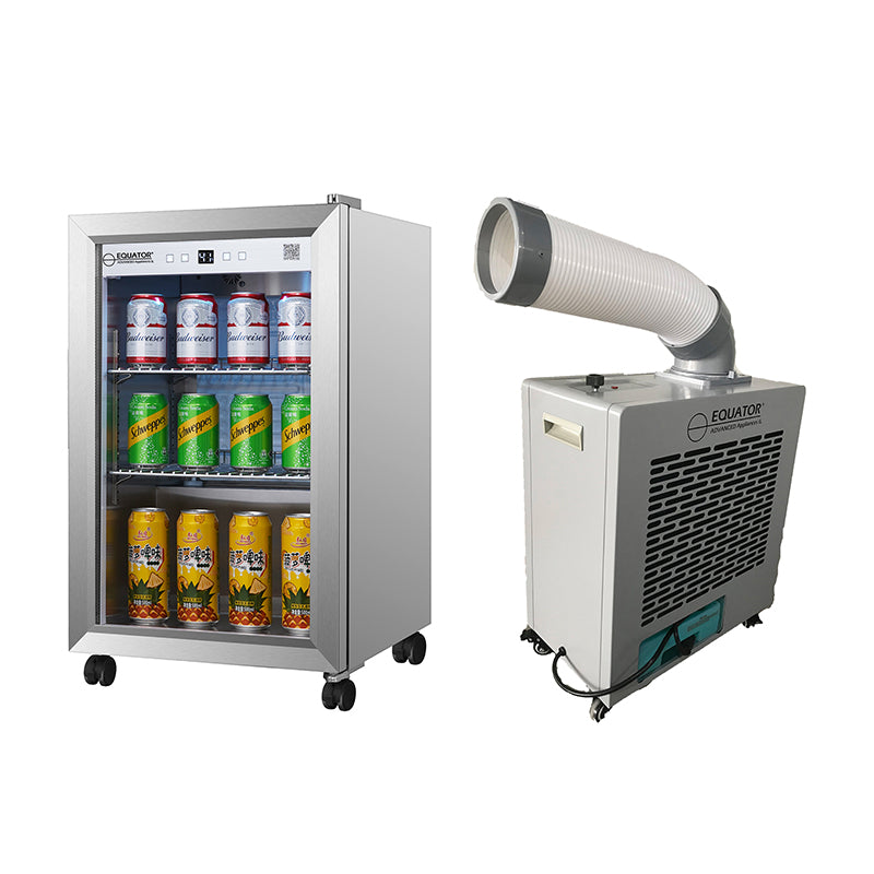 Paquete de aire acondicionado para exteriores + refrigerador No Frost con luces LED de 7 colores Equator