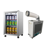 Paquete de aire acondicionado para exteriores + refrigerador No Frost con luces LED de 7 colores Equator