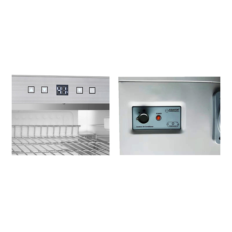 Paquete de aire acondicionado para exteriores + refrigerador No Frost con luces LED de 7 colores Equator