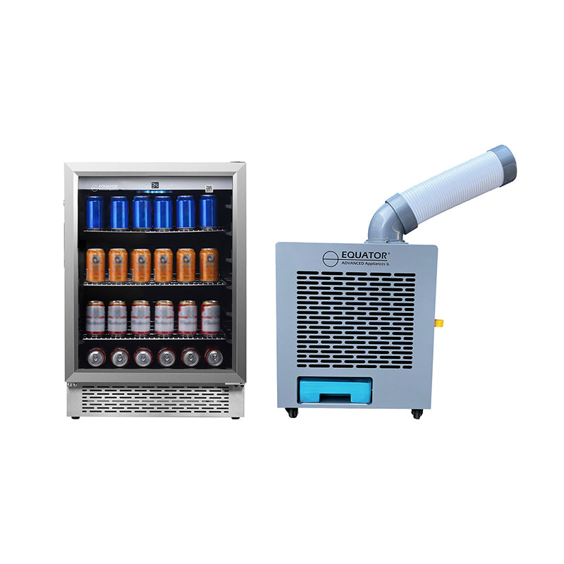 Equator Outdoor Bundle 3-in-1 AC Fan/Cooler/Heater+Real Stainless Refrigerator